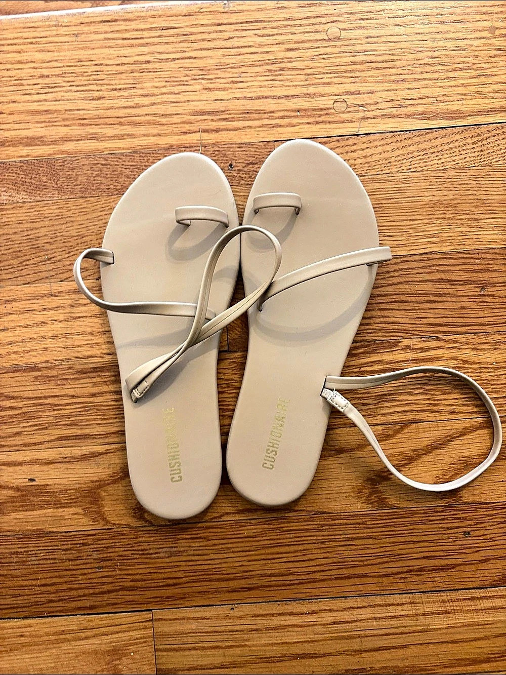 Strappy Flat Sandals in Beige US 6.5